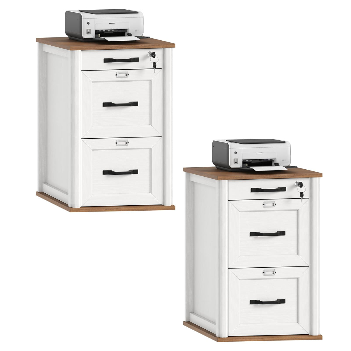 3 Drawer File Cabinet with Lock Set of 2 A4412