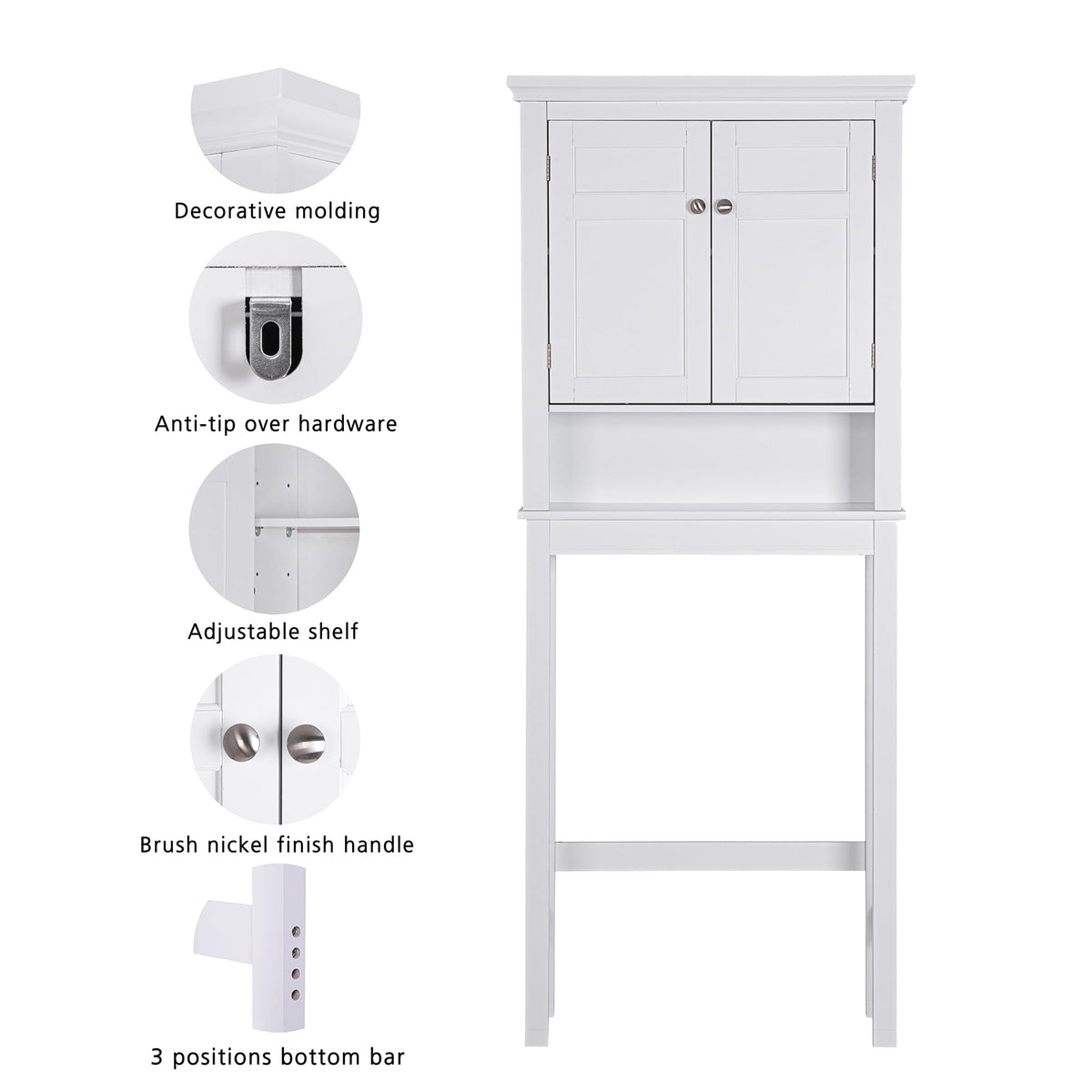 White Over The Toilet Storage Cabinet M9749