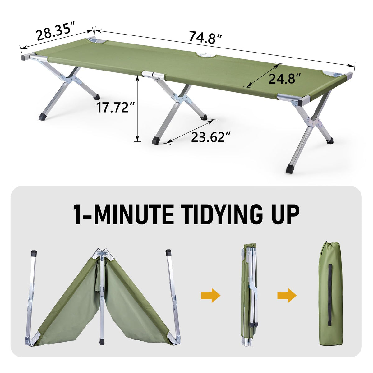Folding Camping Cot with Carry Bag I494178