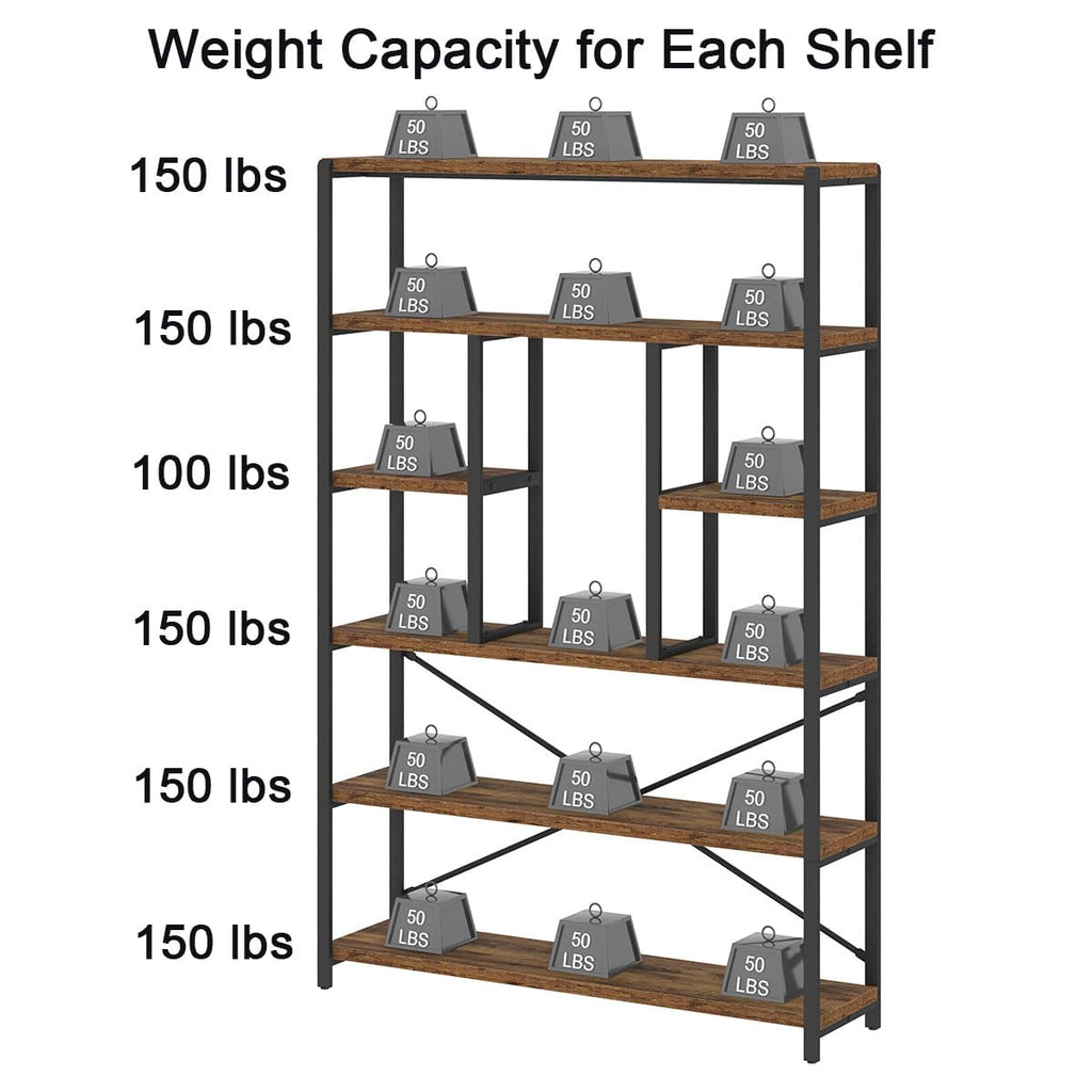 6 Tier Industrial Bookshelf J619909