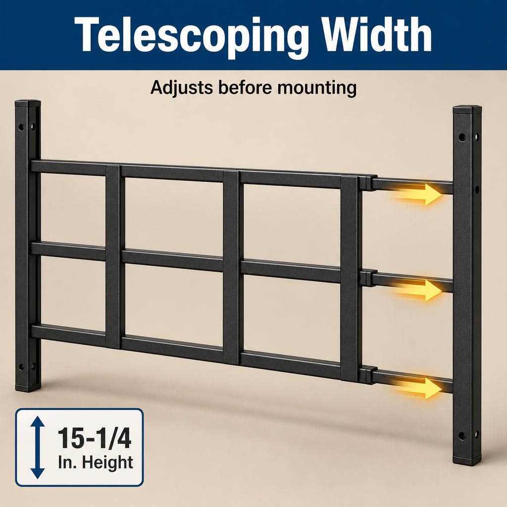 Black Carbon Steel 3-Bar Window Grill L978