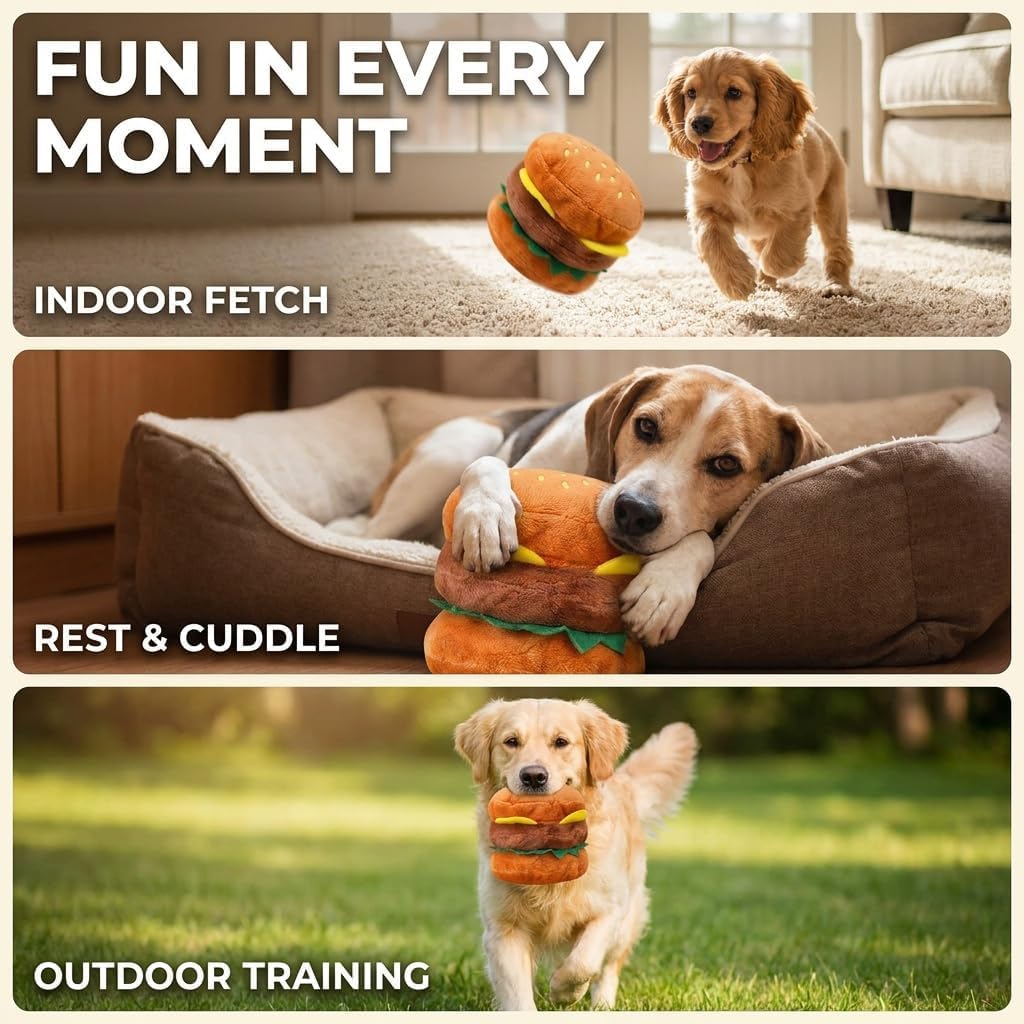 Hamburger Shape Dog Squeaky Toy M122