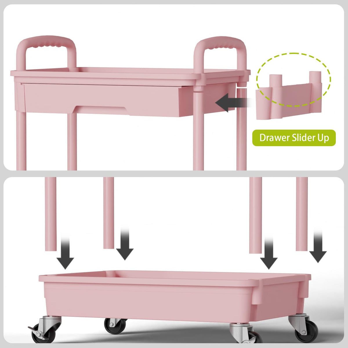 3 Tier Rolling Cart with Wheels N582