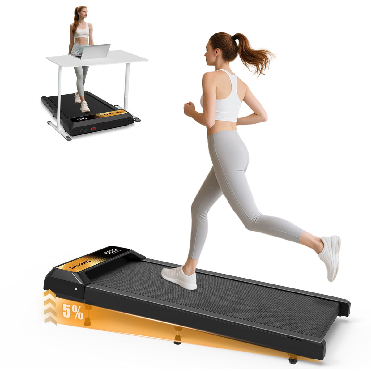 2.5HP Incline Walking Pad Treadmill with Remote F573