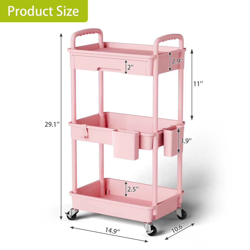 3 Tier Rolling Cart with Wheels N582