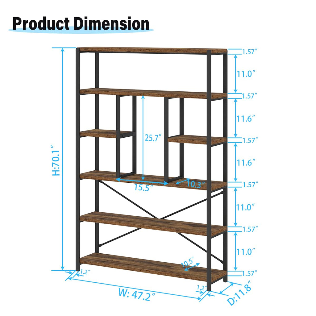 6 Tier Industrial Bookshelf J619909