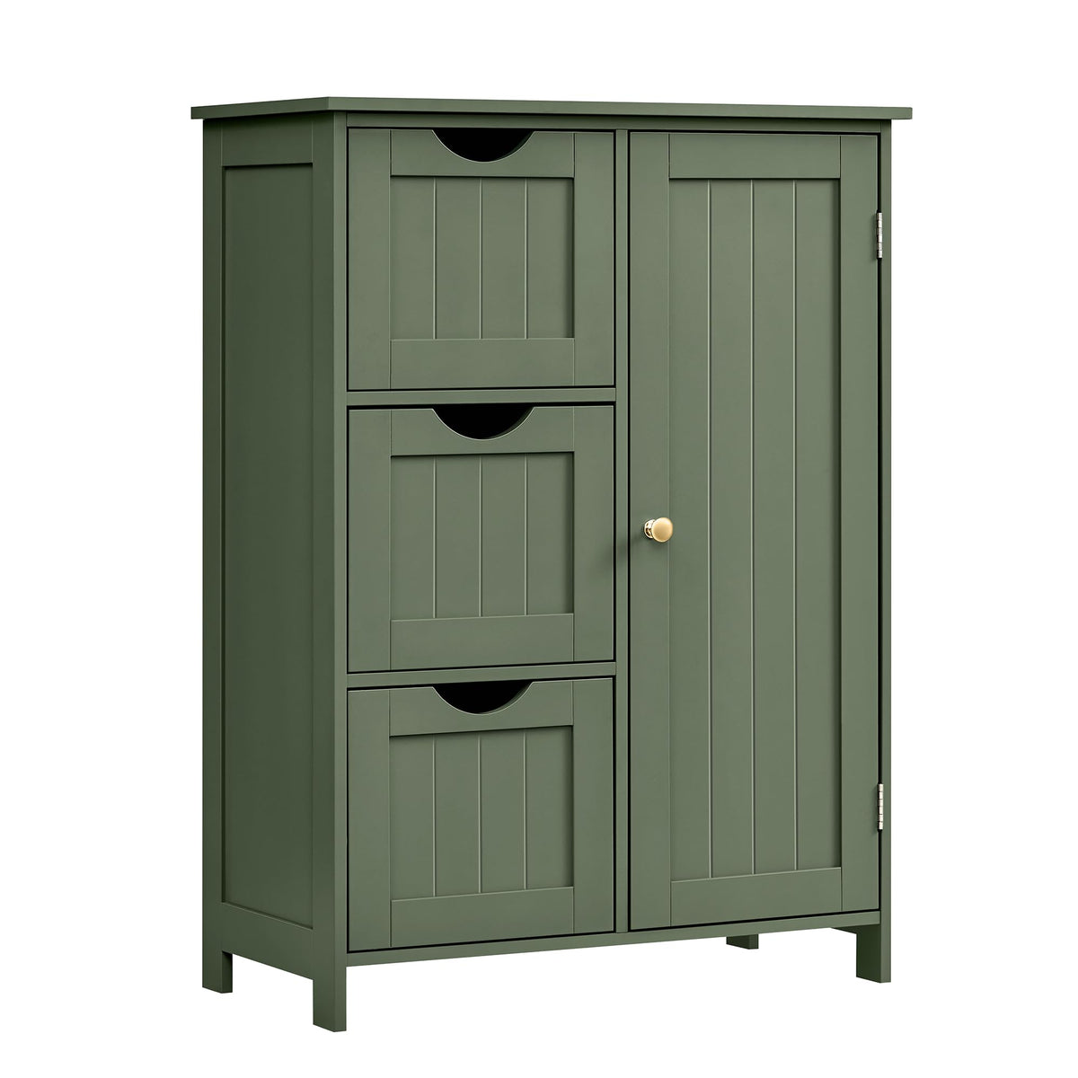 Forest Green 3 Drawer Bathroom Floor Storage Cabinet H989
