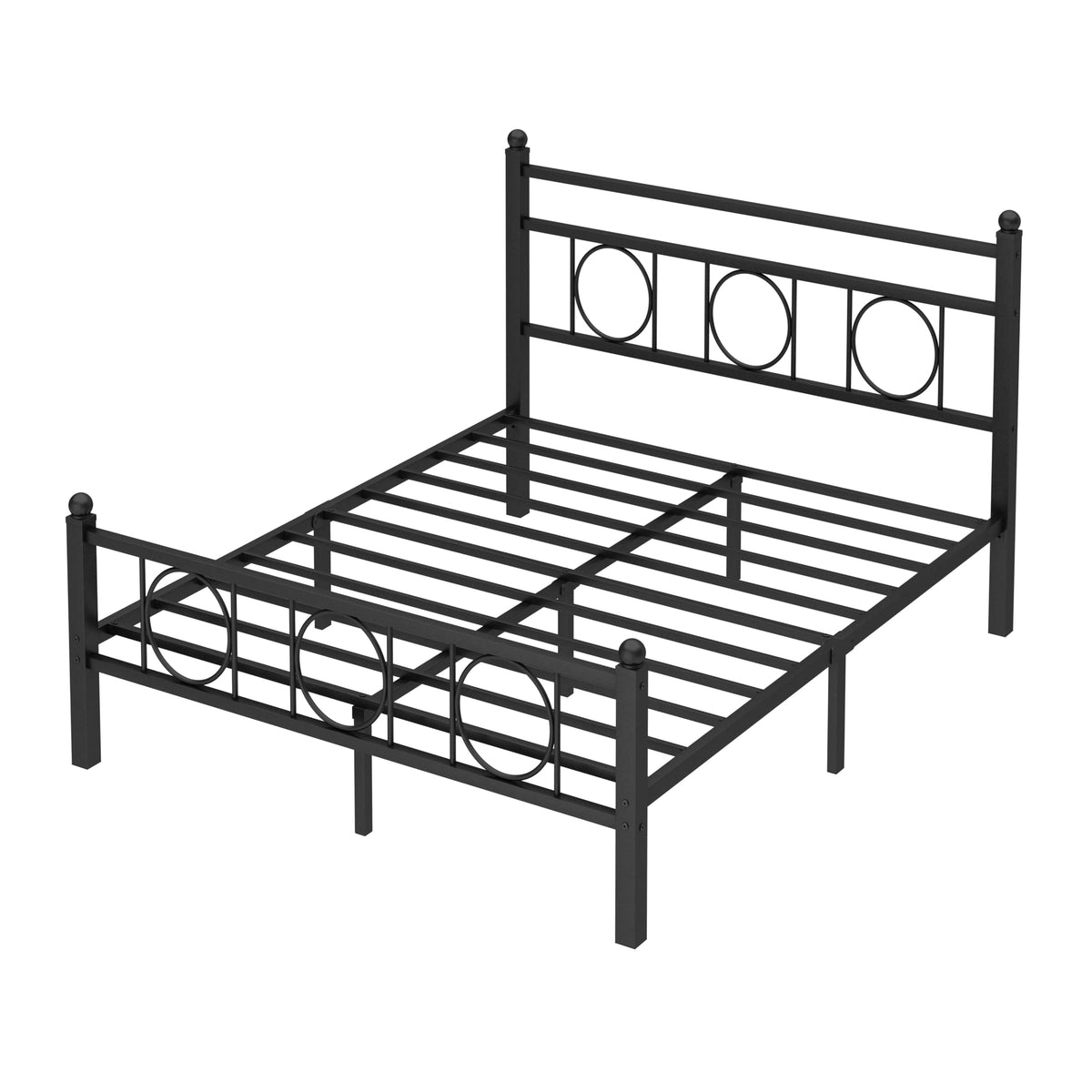 Black Full Bed Frame with Headboard K48529
