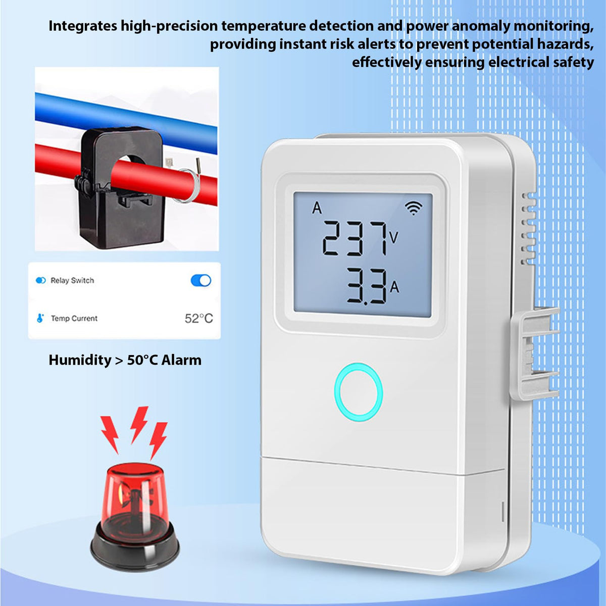 Wi Fi Real Time Electricity Usage Monitor with 3 100A Clamps E984