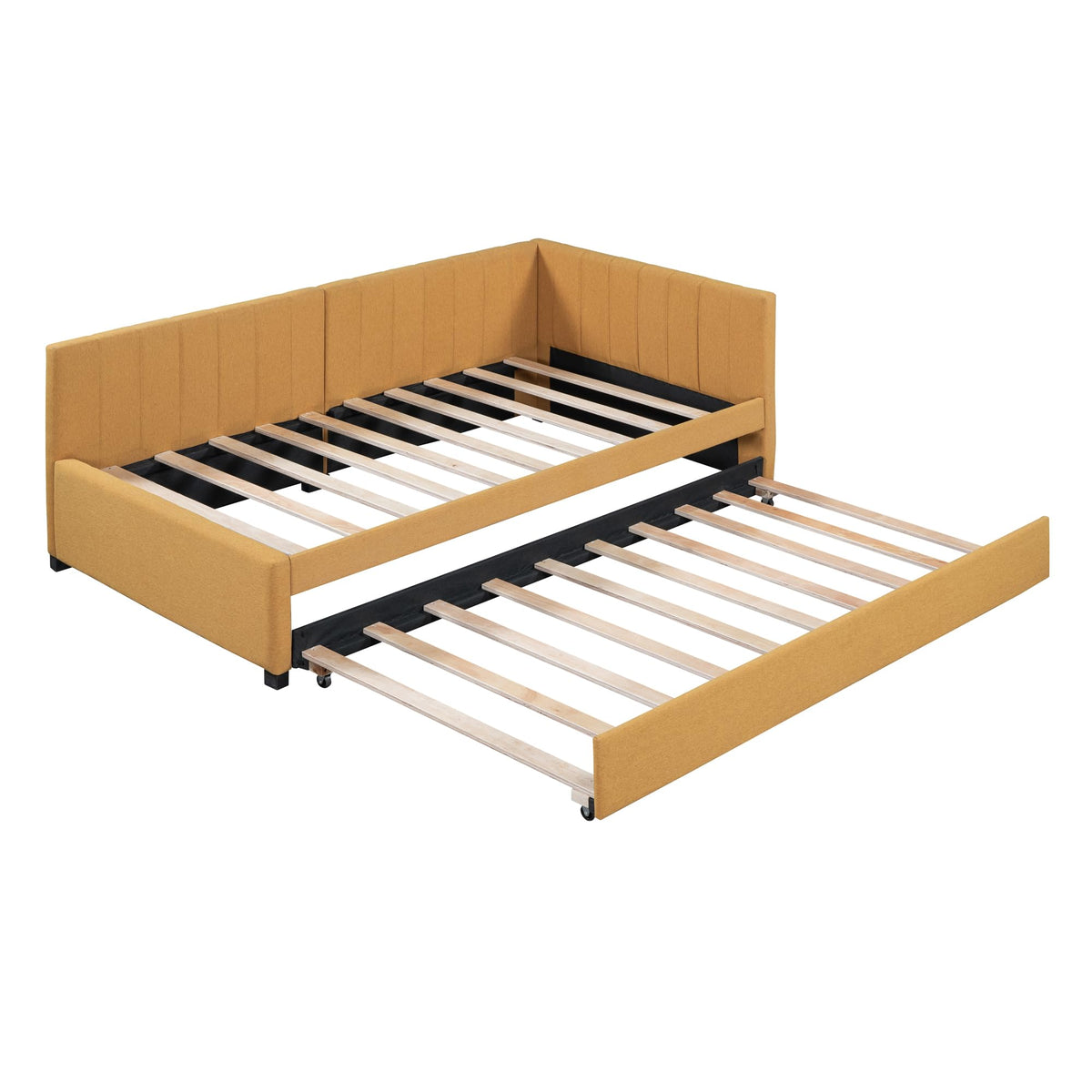 Twin Size Linen Upholstered Daybed with Trundle M1242