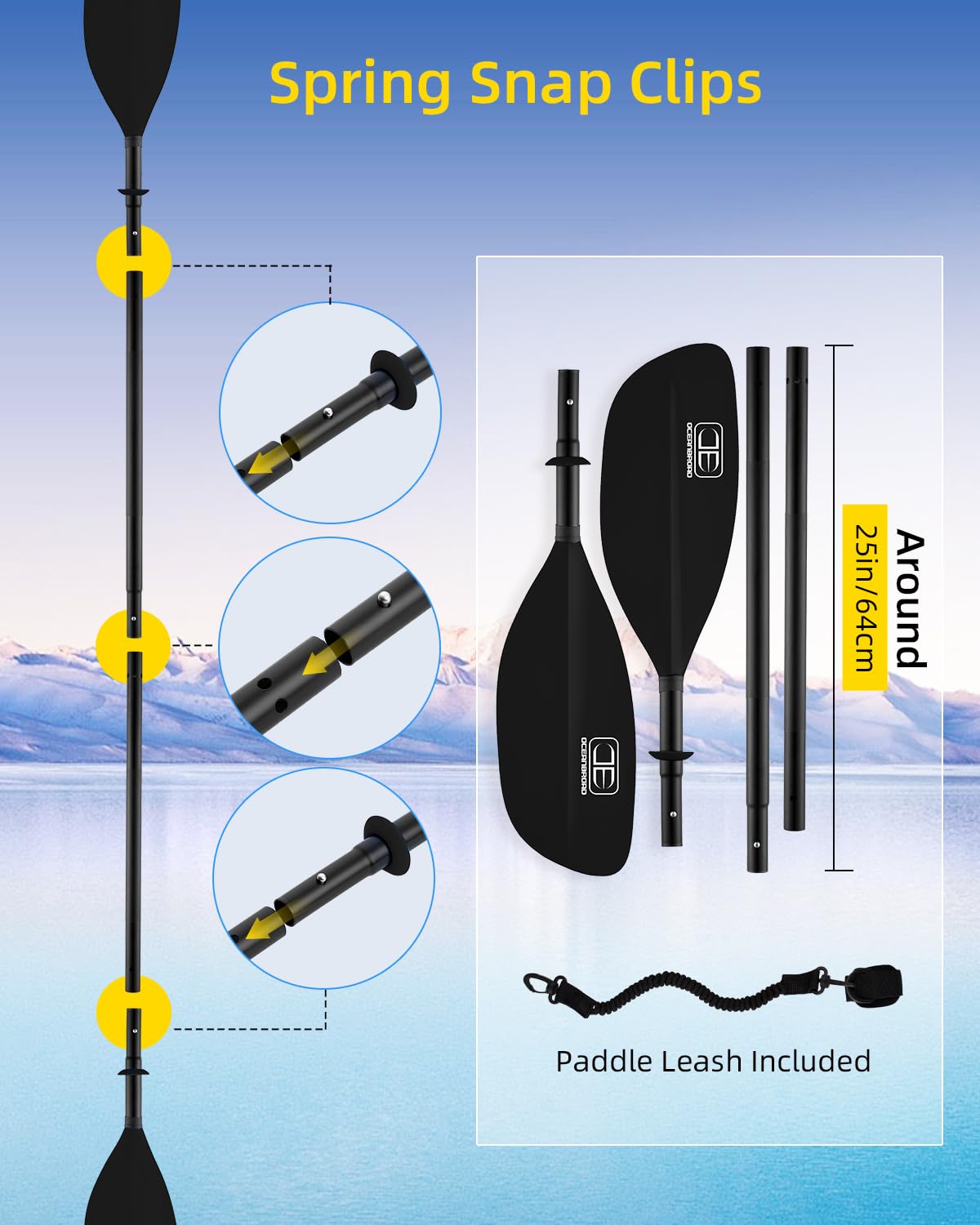 4 Piece Kayak Paddle Alloy Shaft U781