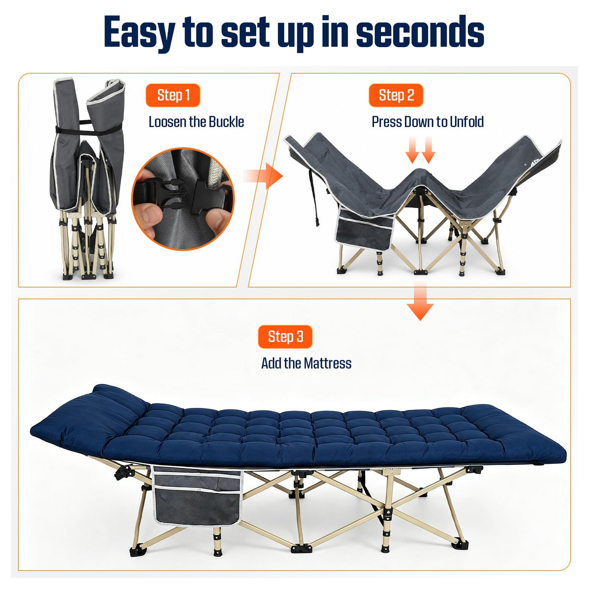 Camping Cot with Mattress T371