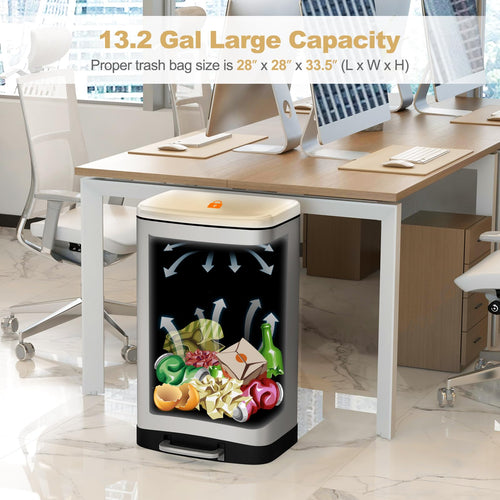 13.2 Gal Stainless Steel Step-on Trash Can Z314611