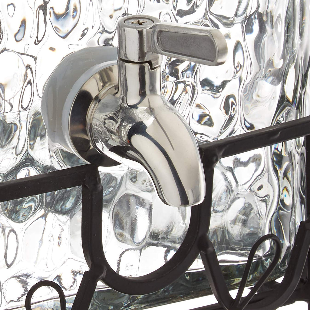 2.5 Gallon Glass Beverage Dispenser with Stainless Steel Spigot R23976