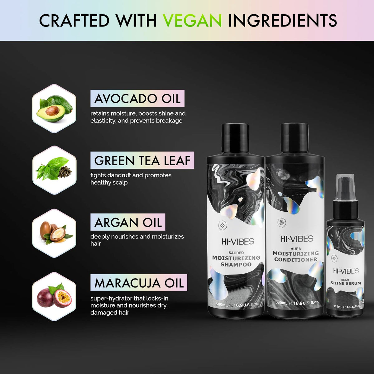 Vegan Argan Oil Shampoo Conditioner and Serum Set A345448