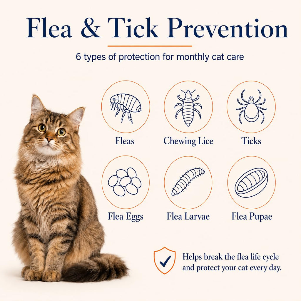 Waterproof Topical Flea & Tick Preventative for Cats, 6 Doses F290184
