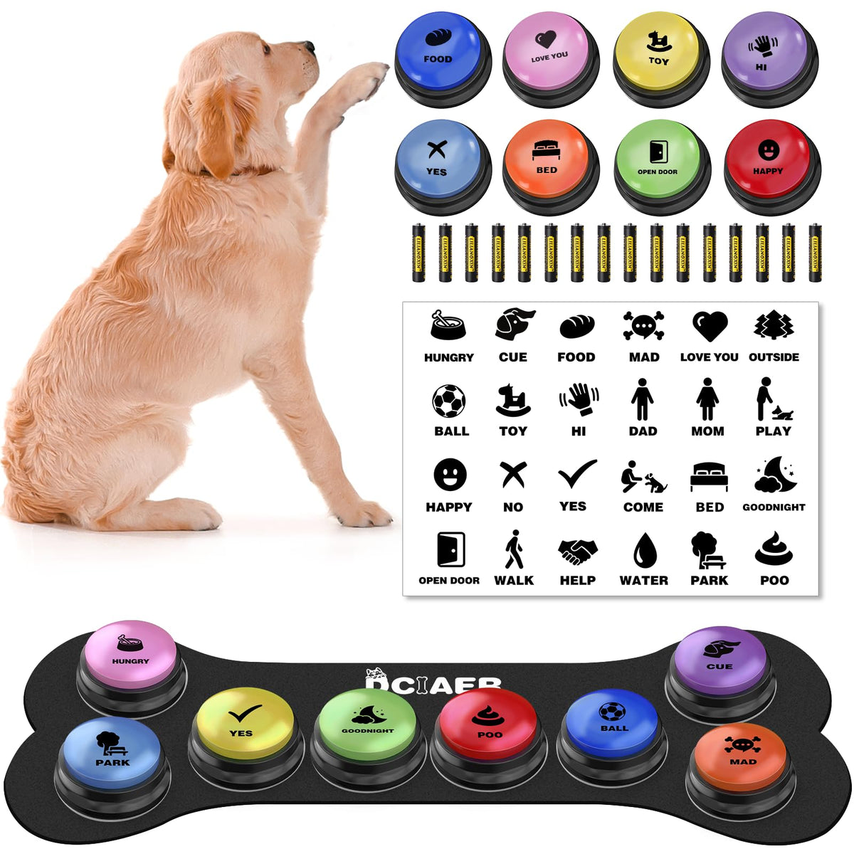 8 Recordable Sound Buttons Dog Training Toy M268