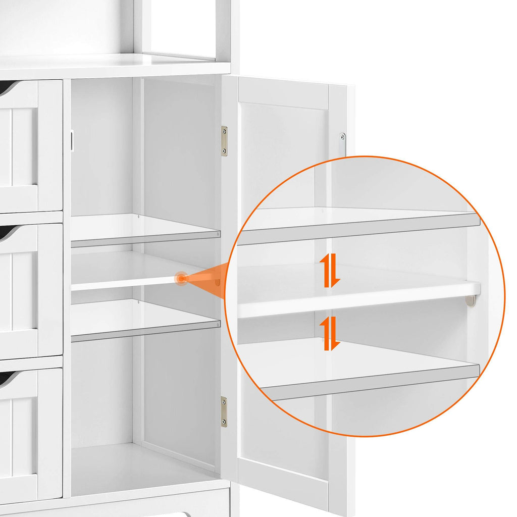 White 3 Drawer Bathroom Storage Cabinet Q7519