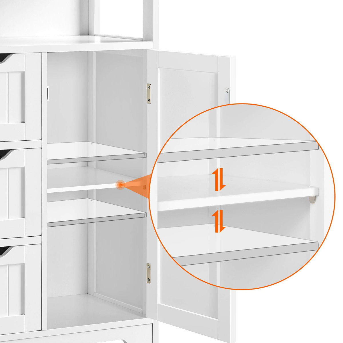 White 3 Drawer Bathroom Storage Cabinet Q7519