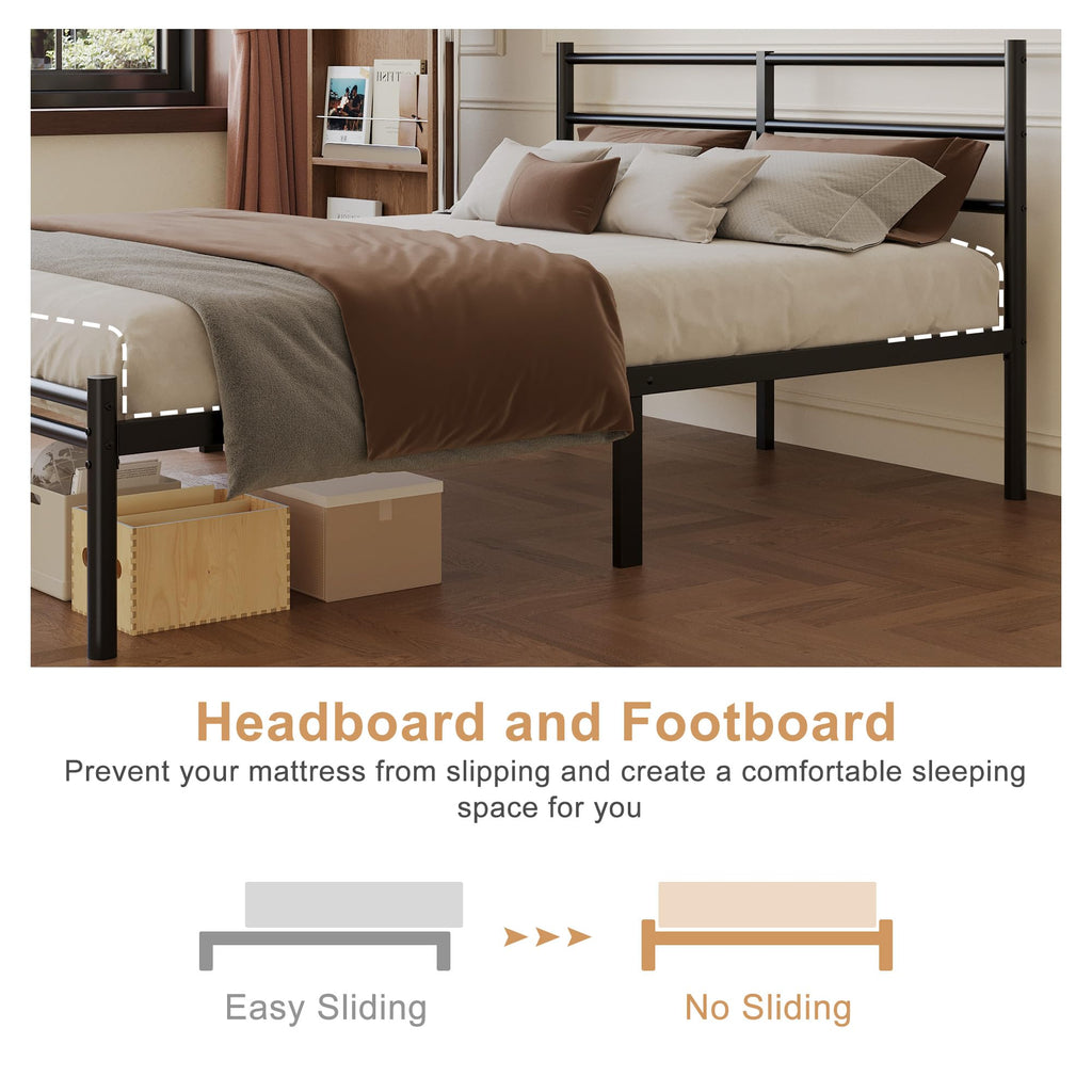 Full Size Bed Frame with Headboard and Footboard S12275