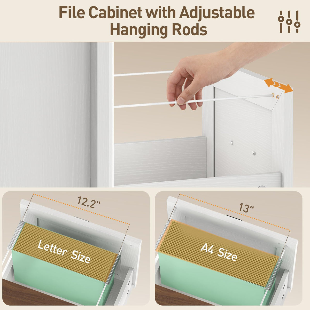 3 Drawer File Cabinet with Lock Set of 2 A4412