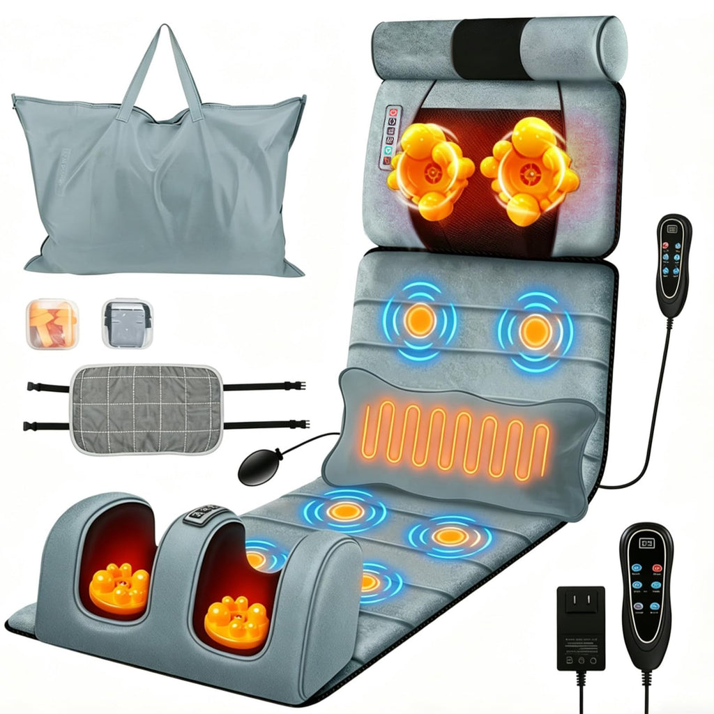 Heated Full Body Massage Mat with 10 Vibrating Nodes D82115