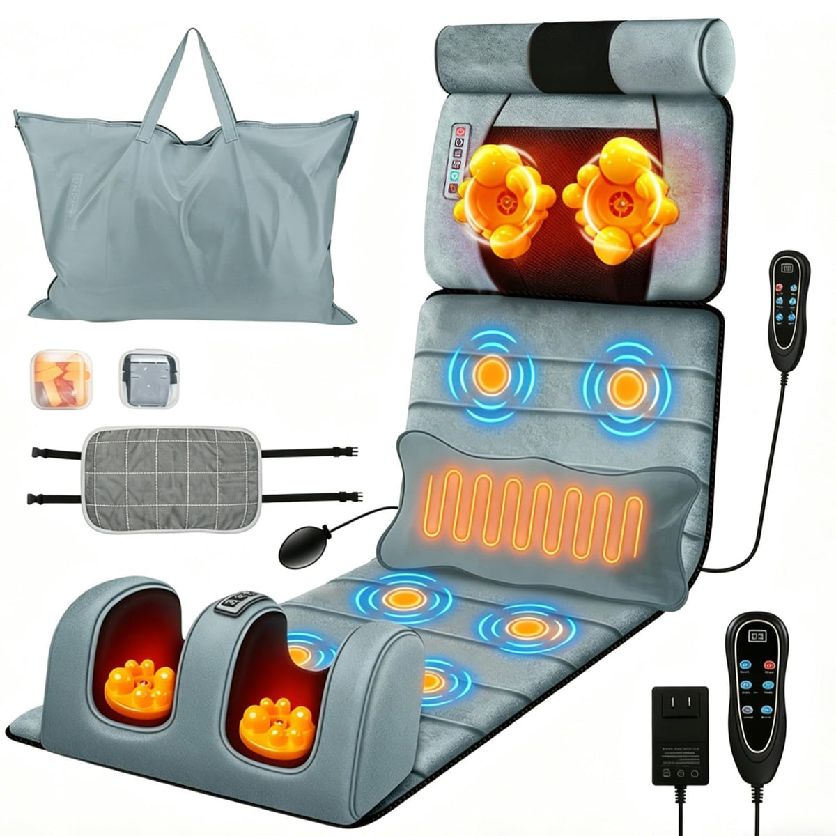 Heated Full Body Massage Mat with 10 Vibrating Nodes D82115