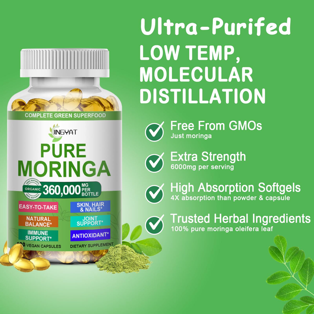 Organic Moringa Oleifera Softgels U822