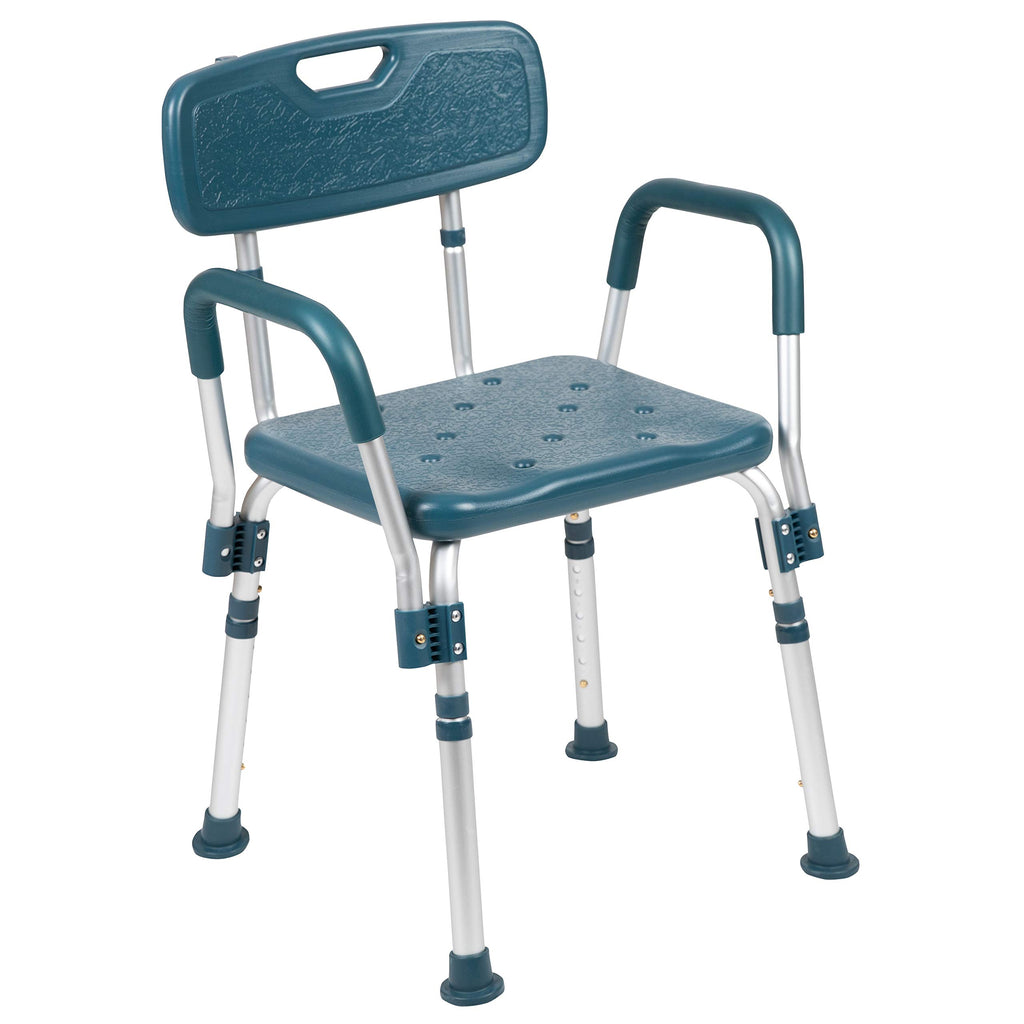 Adjustable Navy Bath & Shower Chair with Back & Arms A7166