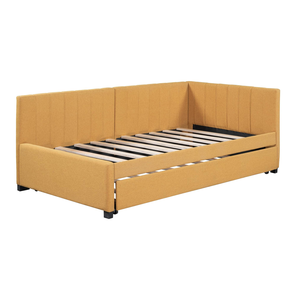 Twin Size Linen Upholstered Daybed with Trundle M1242