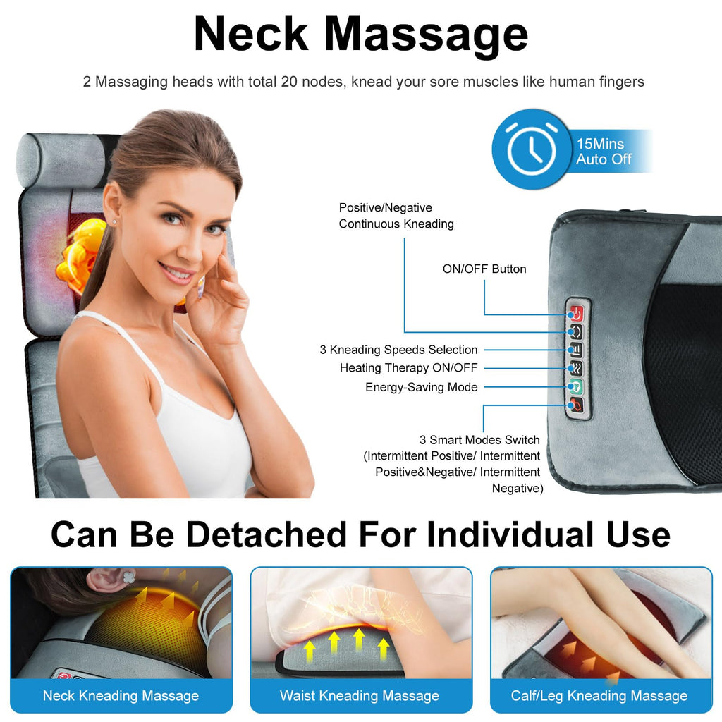Heated Full Body Massage Mat with 10 Vibrating Nodes D82115