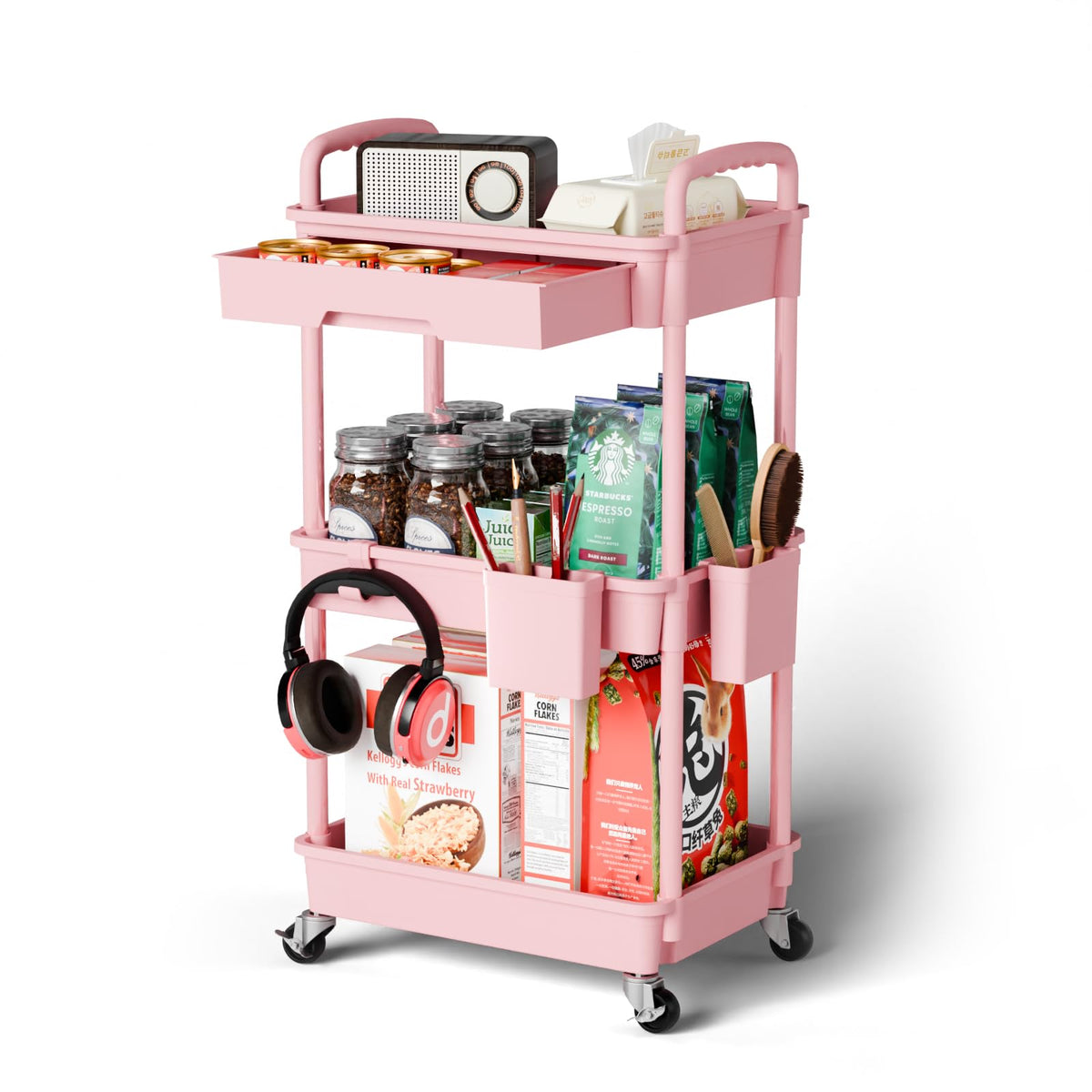 3 Tier Rolling Cart with Wheels N582