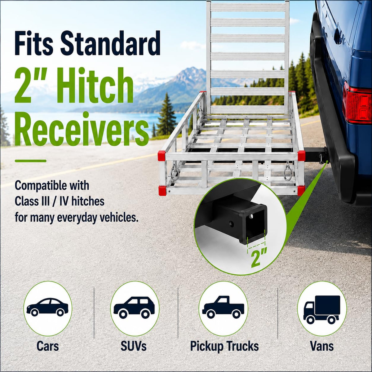 500 LBS Aluminum Hitch Cargo Carrier I35808