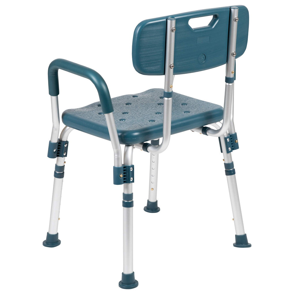 Adjustable Navy Bath & Shower Chair with Back & Arms A7166
