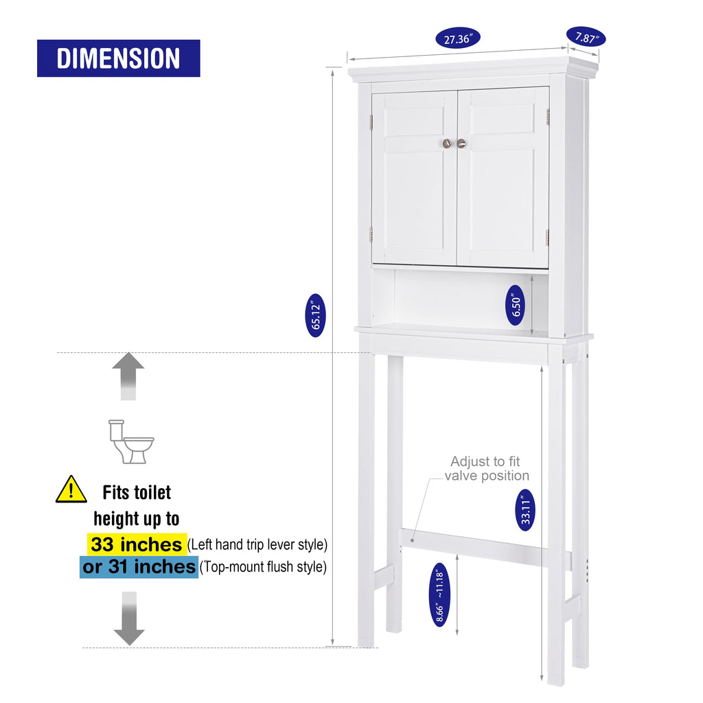 White Over The Toilet Storage Cabinet M9749