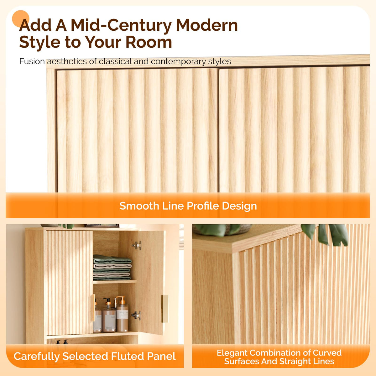 Over The Toilet Storage Cabinet with Adjustable Shelves Z323639