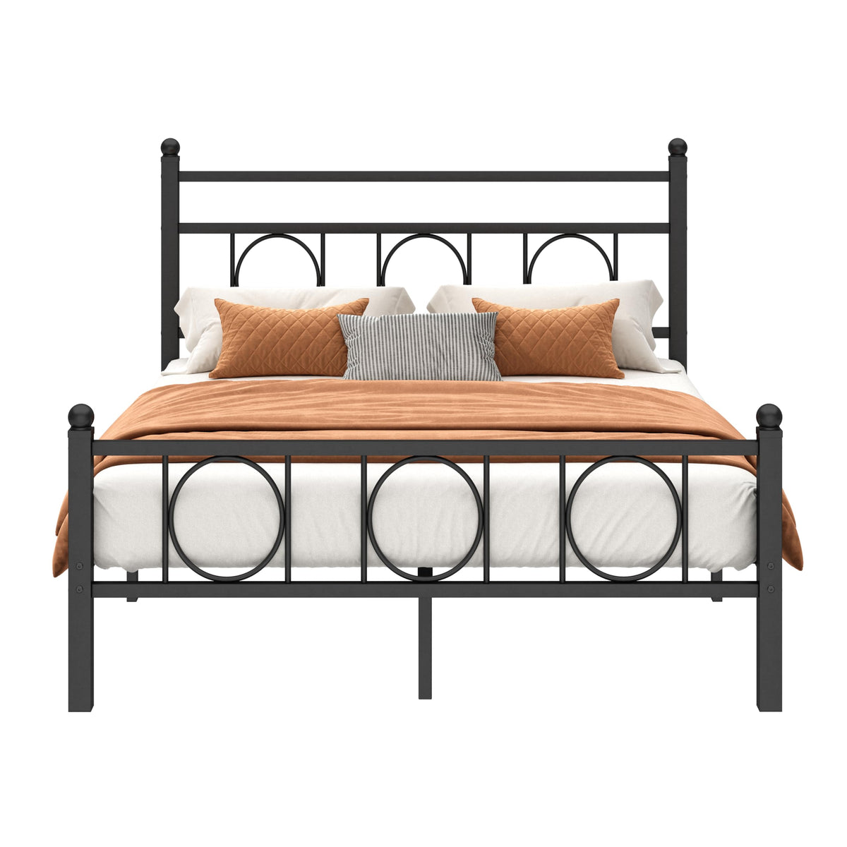 Black Full Bed Frame with Headboard K48529