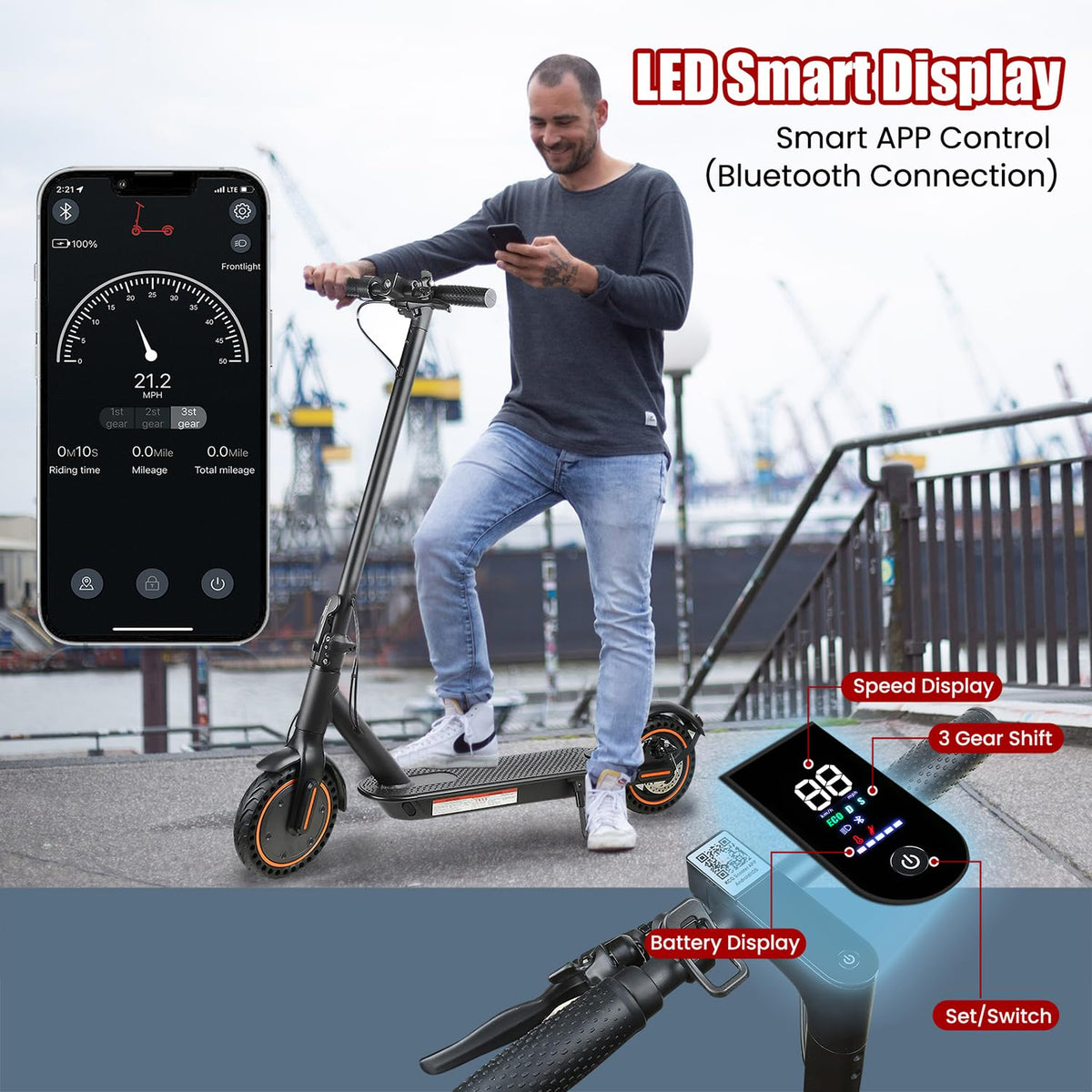 500W Foldable Electric Scooter with Dual Braking System U934158