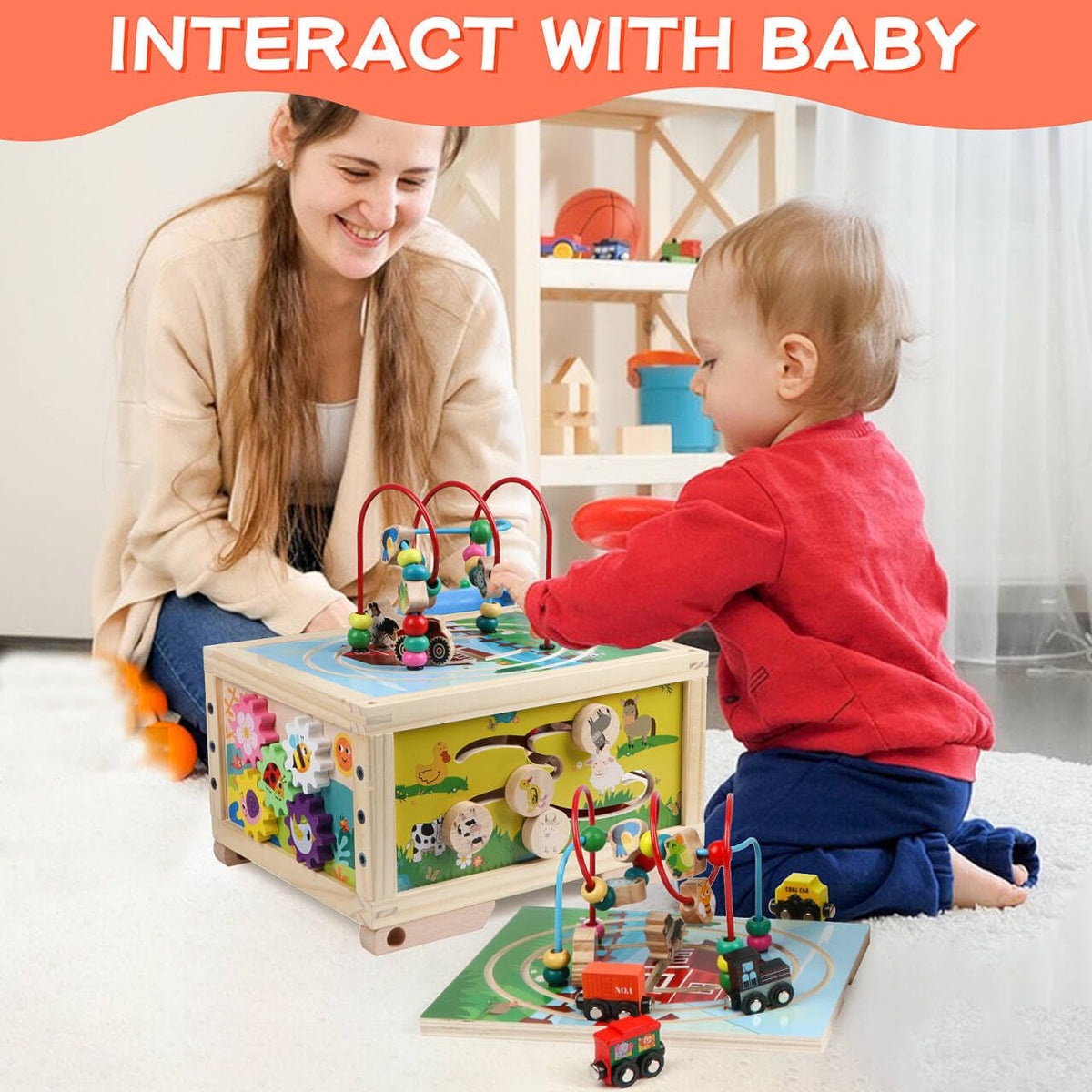 Wooden 7-in-1 Activity Cube B48278
