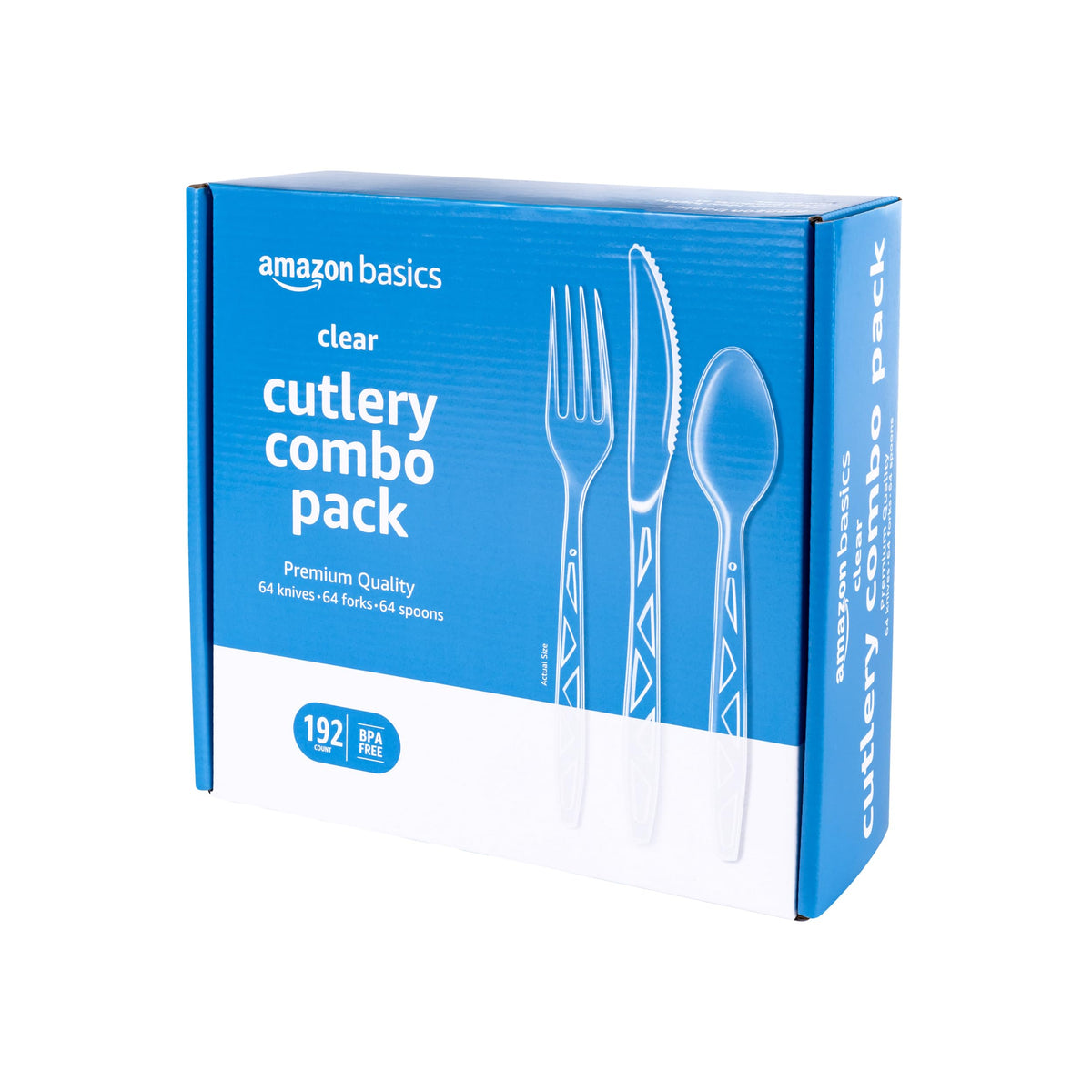 Clear Plastic Cutlery Set, 192 Count Combo Forks, Spoons and Knives R544