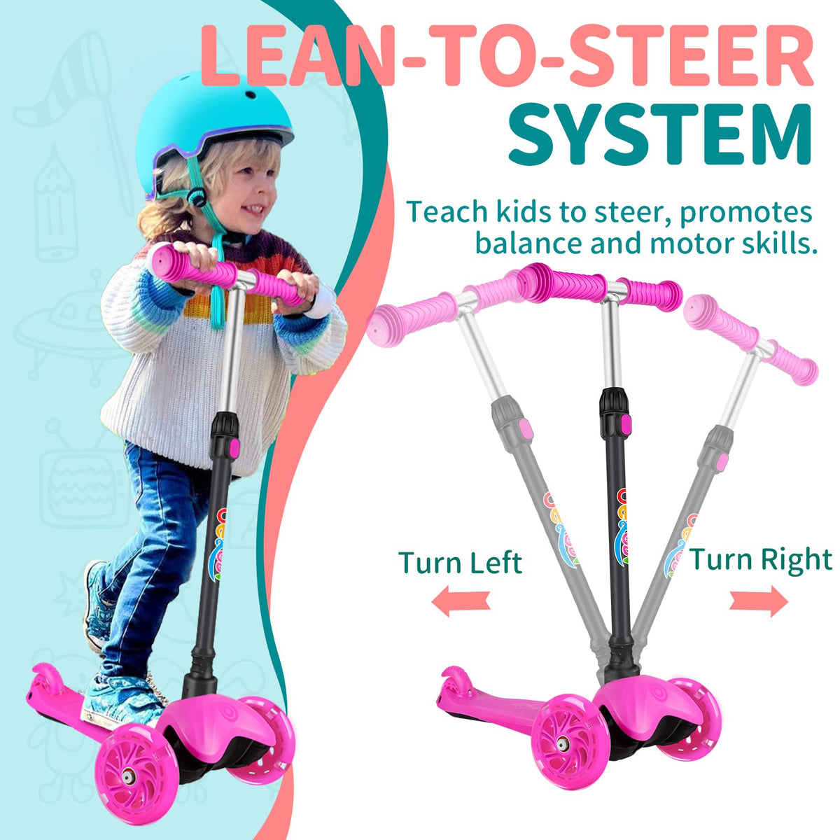 3 Wheel Kids Scooter with Light up Wheels P14558