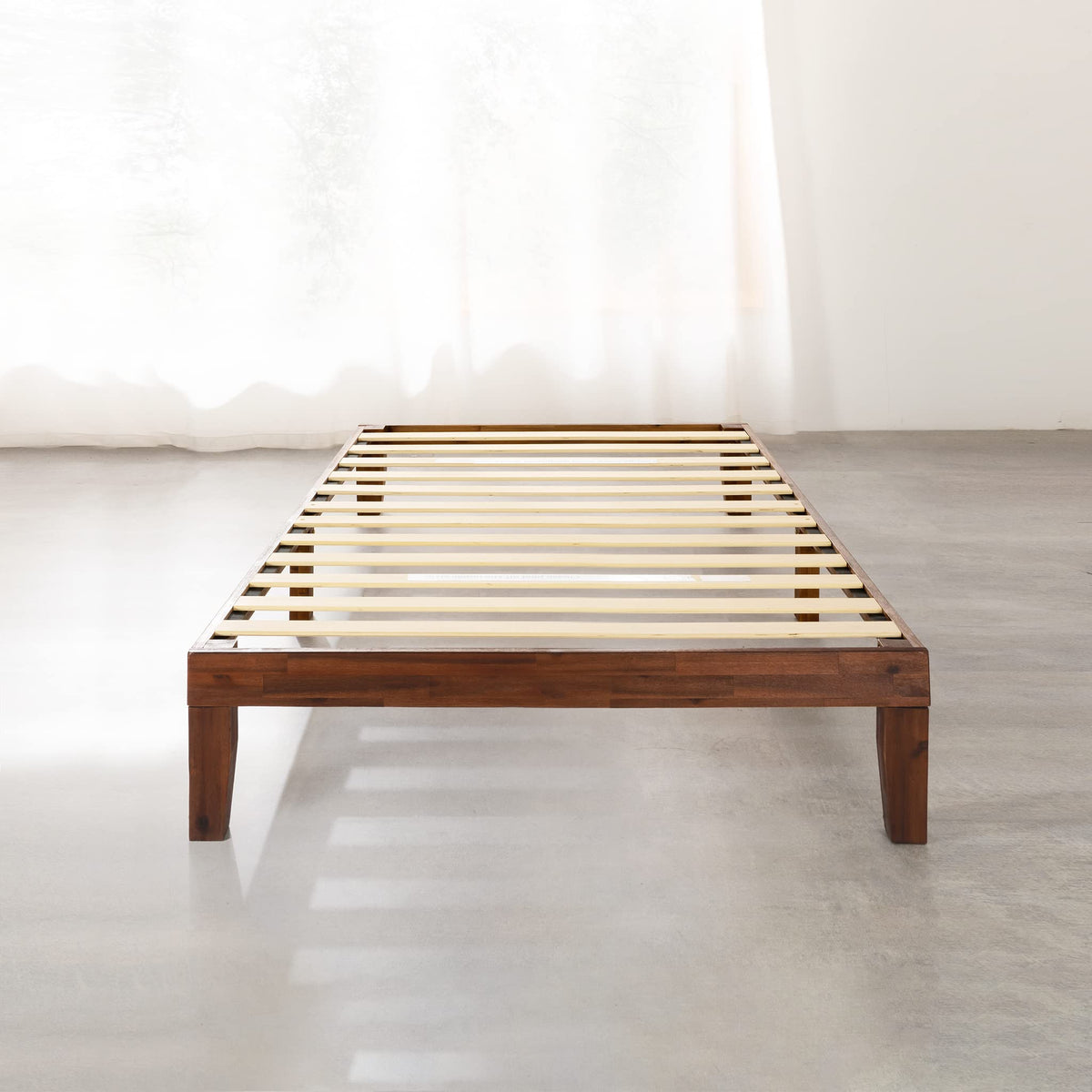 12-Inch Solid Wood Platform Bed, Twin, Espresso N170467