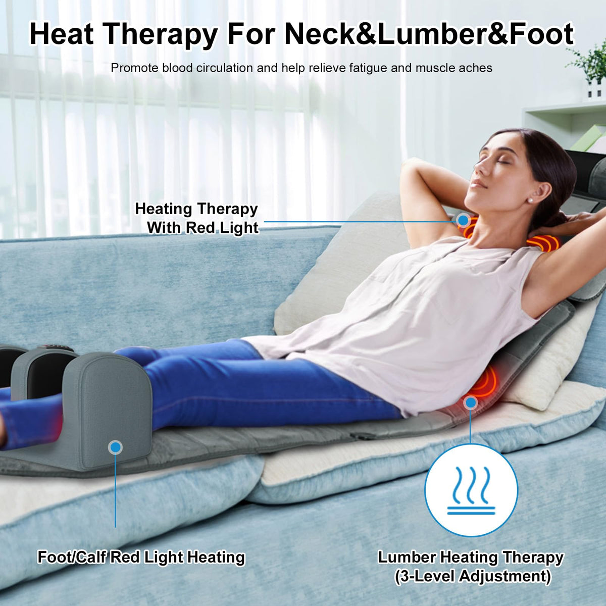 Heated Full Body Massage Mat with 10 Vibrating Nodes D82115