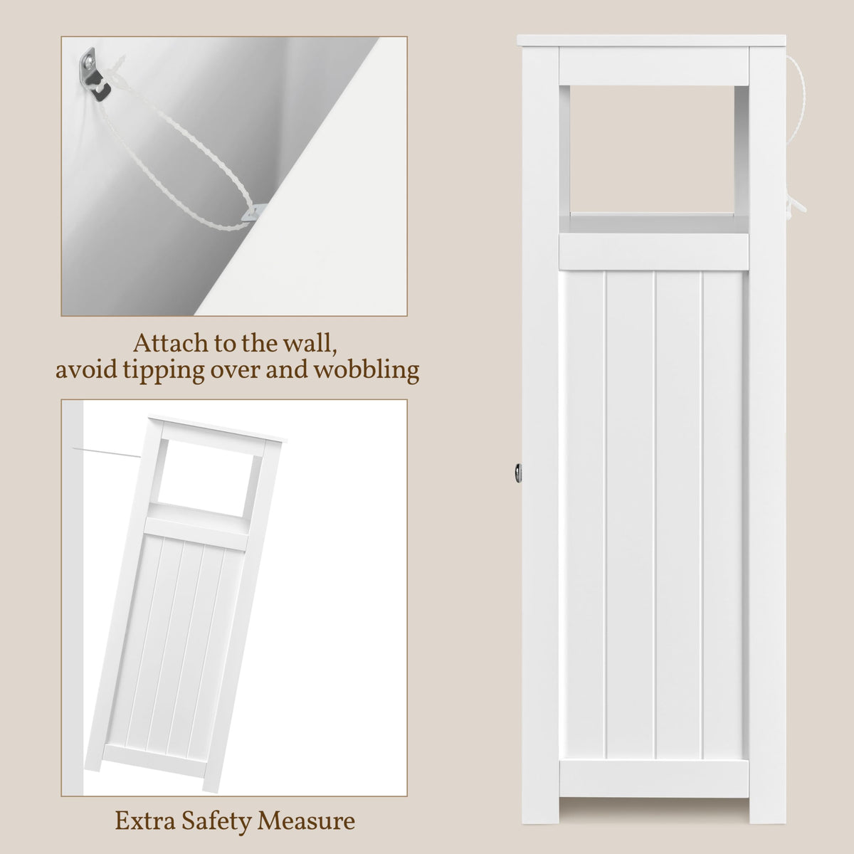 White 3 Drawer Bathroom Storage Cabinet Q7519