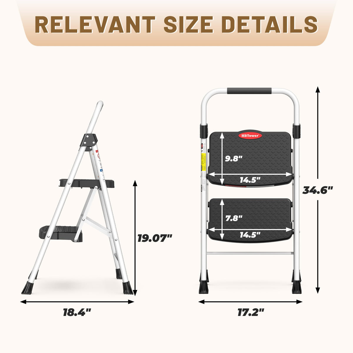 2 Step Ladder with Anti-Slip Pedal T2970