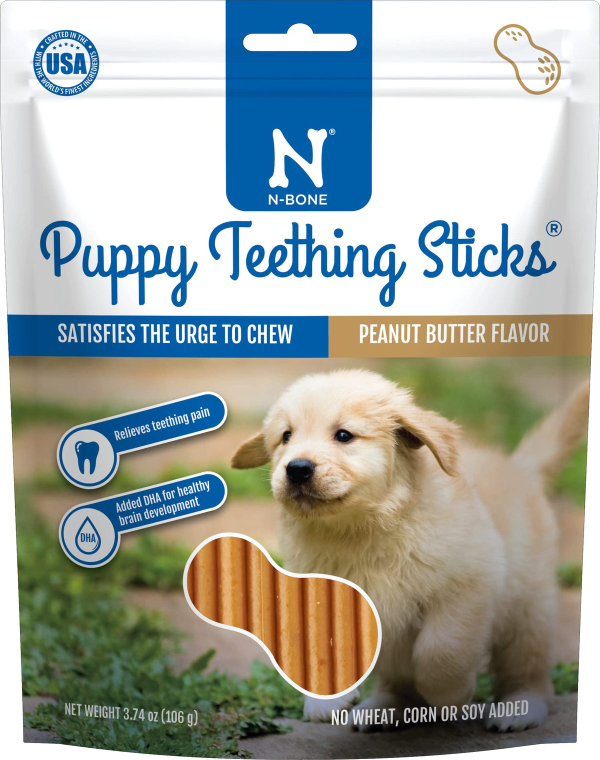 Peanut Butter Flavor Natural Puppy Chew Sticks 3.7oz C81568