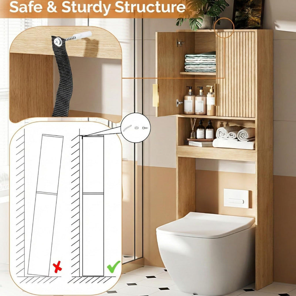 Over The Toilet Storage Cabinet with Adjustable Shelves Z323639