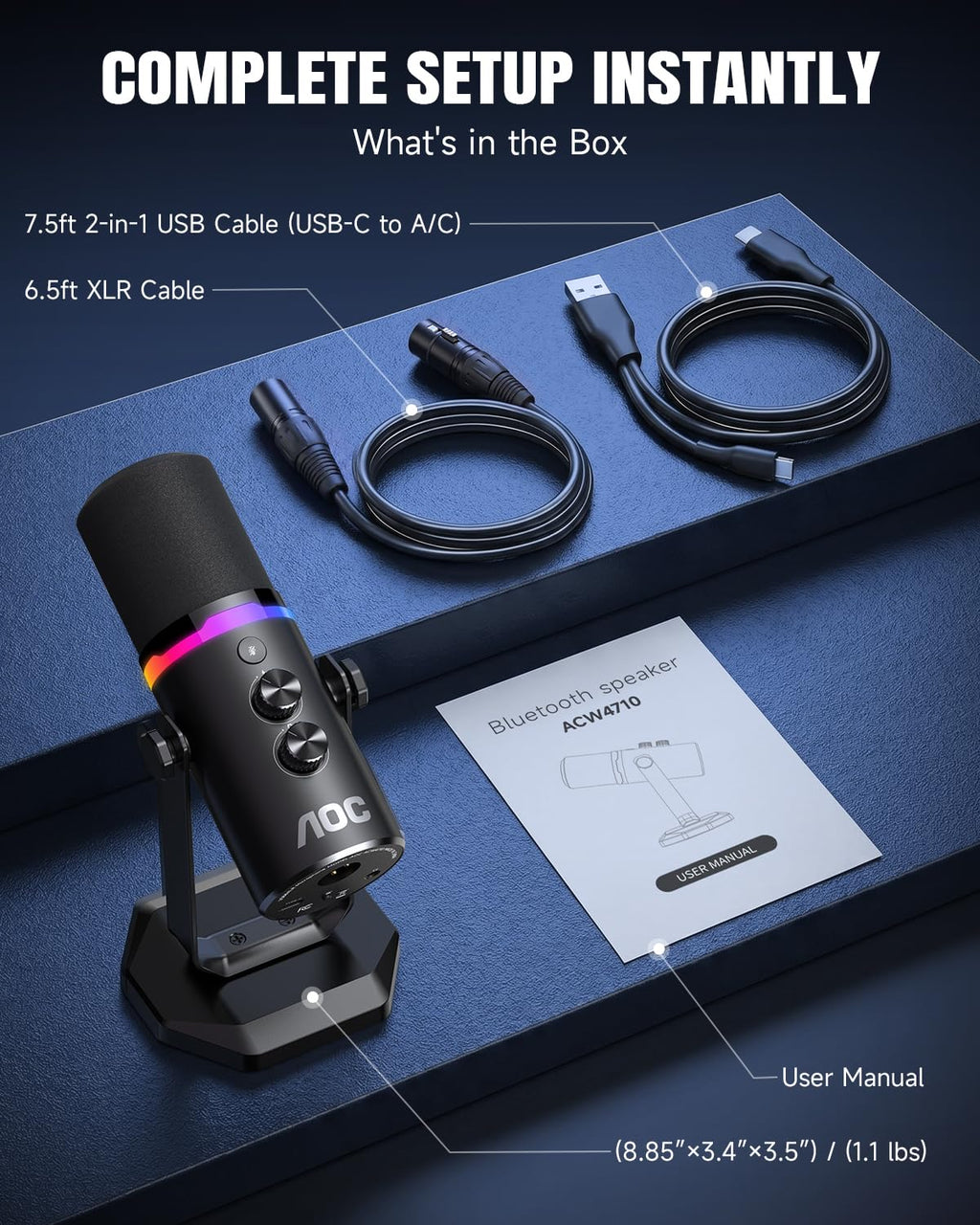 USB/XLR Dynamic Microphone with Desk Stand T861527