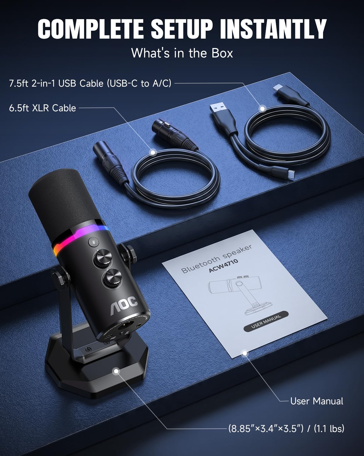 USB/XLR Dynamic Microphone with Desk Stand T861527