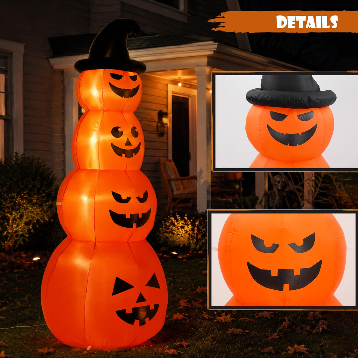 8FT Inflatable Stacked Pumpkins V388